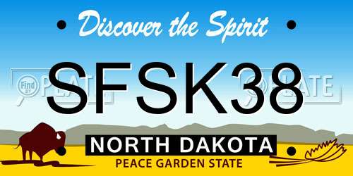 SFSK38 North Dakota License Plate