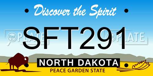 SFT291 North Dakota License Plate