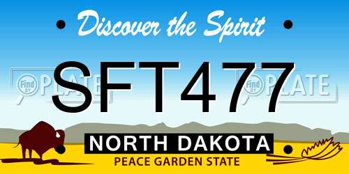 SFT477 North Dakota License Plate