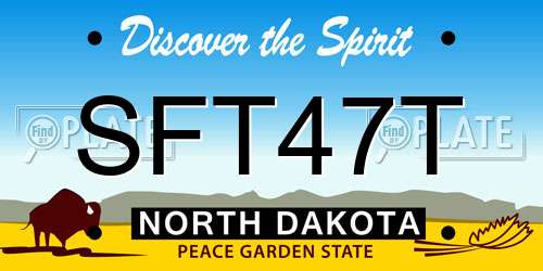 SFT47T North Dakota License Plate