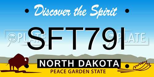 SFT79I North Dakota License Plate