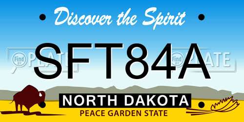 SFT84A North Dakota License Plate
