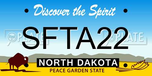 SFTA22 North Dakota License Plate