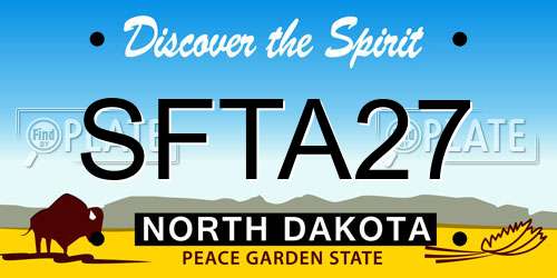 SFTA27 North Dakota License Plate