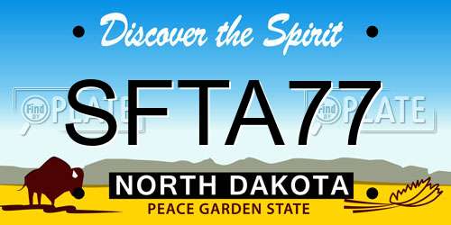 SFTA77 North Dakota License Plate
