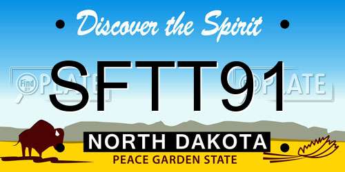 SFTT91 North Dakota License Plate