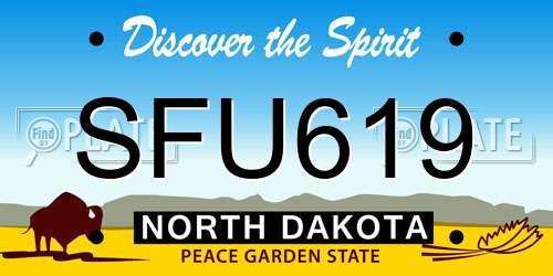 SFU619 North Dakota License Plate