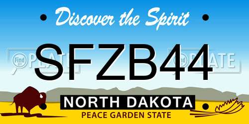 SFZB44 North Dakota License Plate