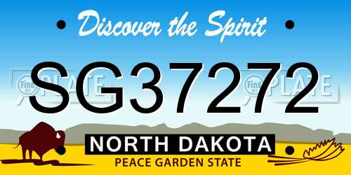 SG37272 North Dakota License Plate
