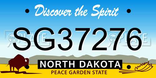 SG37276 North Dakota License Plate