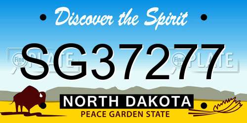 SG37277 North Dakota License Plate