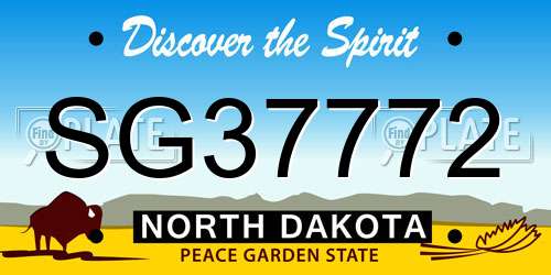 SG37772 North Dakota License Plate