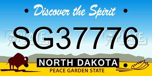 SG37776 North Dakota License Plate
