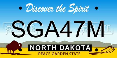 SGA47M North Dakota License Plate