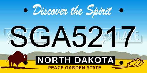 SGA5217 North Dakota License Plate
