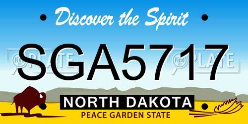 SGA5717 North Dakota License Plate