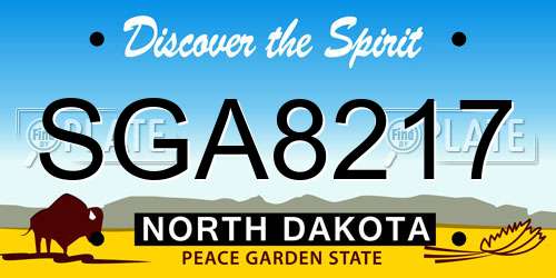 SGA8217 North Dakota License Plate