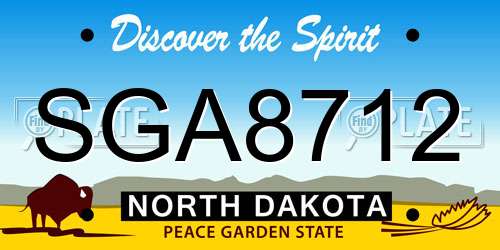 SGA8712 North Dakota License Plate