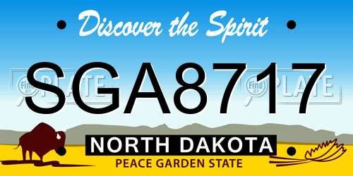 SGA8717 North Dakota License Plate