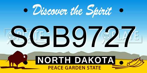 SGB9727 North Dakota License Plate