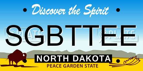 SGBTTEE North Dakota License Plate