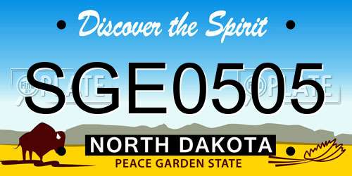 SGE0505 North Dakota License Plate