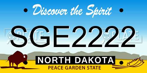 SGE2222 North Dakota License Plate
