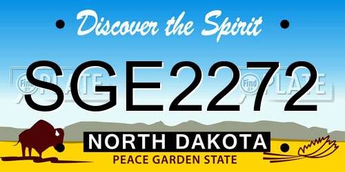 SGE2272 North Dakota License Plate