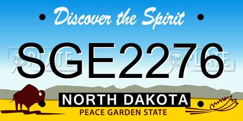 SGE2276 North Dakota License Plate