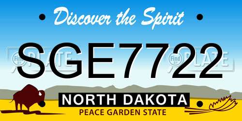 SGE7722 North Dakota License Plate