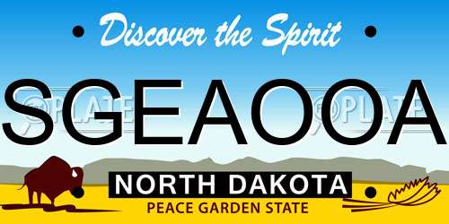SGEAOOA North Dakota License Plate