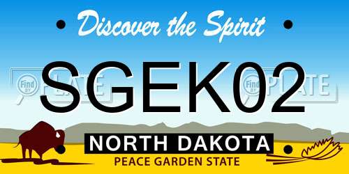 SGEK02 North Dakota License Plate