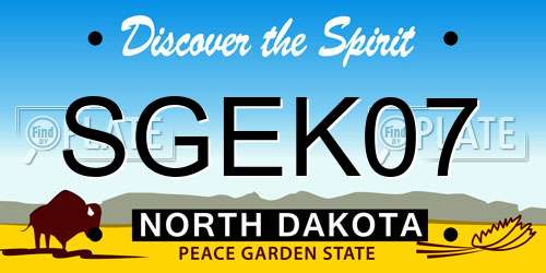SGEK07 North Dakota License Plate