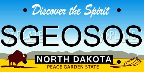 SGEOSOS North Dakota License Plate