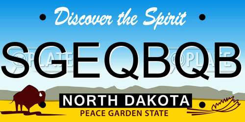 SGEQBQB North Dakota License Plate