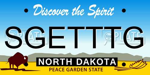 SGETTTG North Dakota License Plate