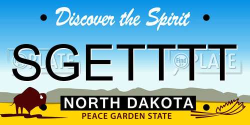 SGETTTT North Dakota License Plate