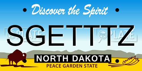 SGETTTZ North Dakota License Plate
