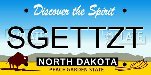 SGETTZT North Dakota License Plate