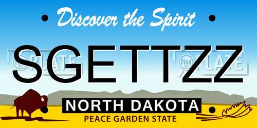 SGETTZZ North Dakota License Plate