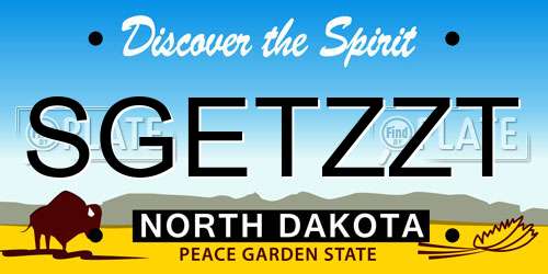 SGETZZT North Dakota License Plate