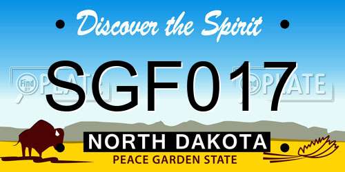 SGF017 North Dakota License Plate