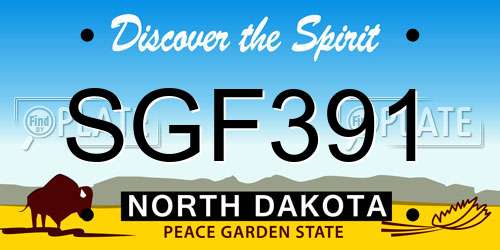 SGF391 North Dakota License Plate