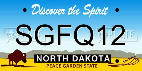 SGFQ12 North Dakota License Plate