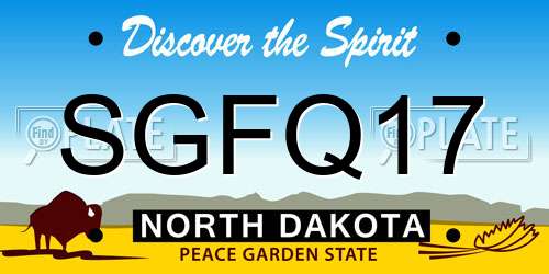 SGFQ17 North Dakota License Plate