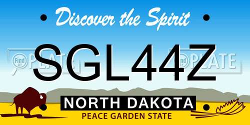 SGL44Z North Dakota License Plate