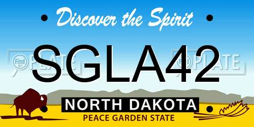 SGLA42 North Dakota License Plate