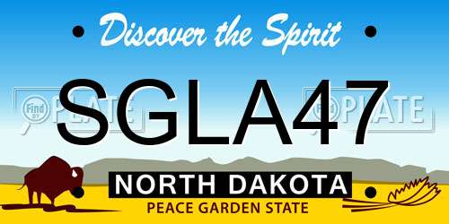 SGLA47 North Dakota License Plate