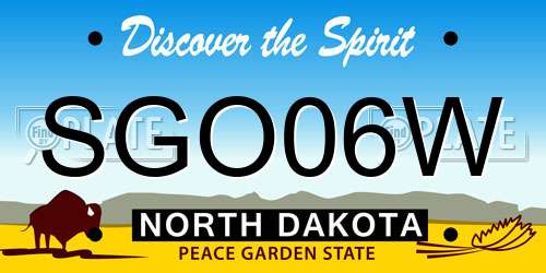 SGO06W North Dakota License Plate