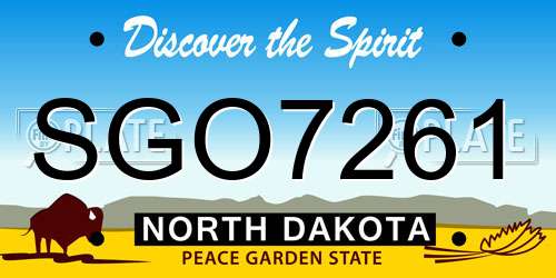 SGO7261 North Dakota License Plate